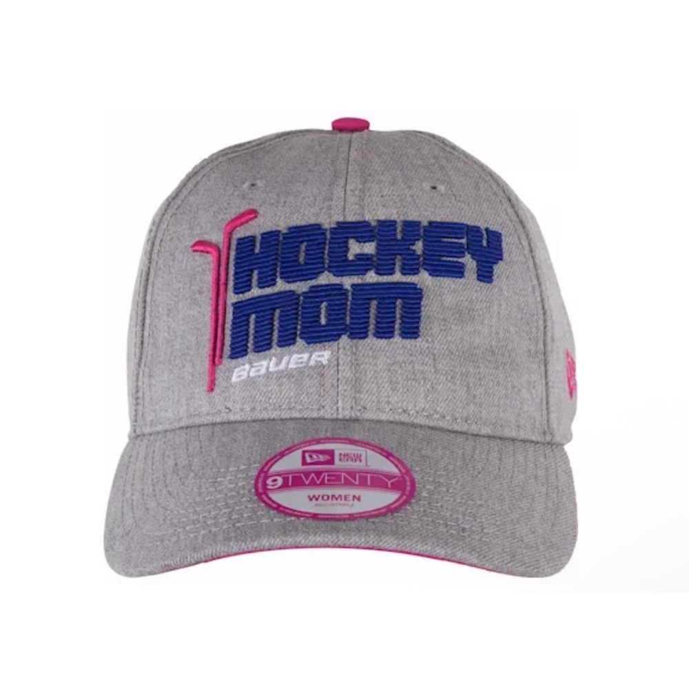 Bauer Women's Hockey Mom New Era 9Twenty‎ Adjustable Cap Gray Pink Blue